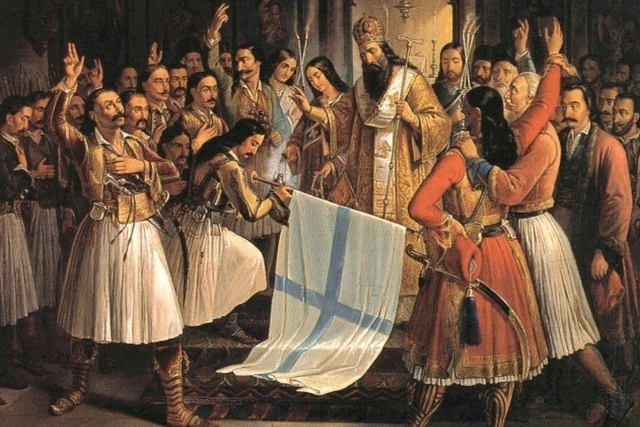 Kalavrita - Blessing of the flag in Agia Lavra - March 1821
